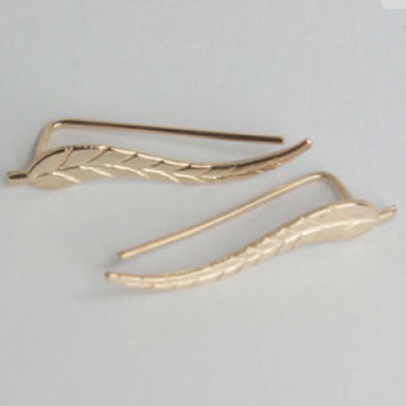 New Dainty Leaf Climber Earrings - Picture 2 of 5